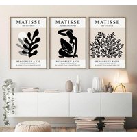 Beige Matisse Print 3Er Set, Abstraktes Wandbild, Henri Ausstellungsposter, Cut Out Print, Gallery Wall Art Prints-S53 von StellaPosterPrint