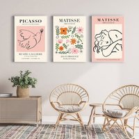Set Von 3 Postern, Matisse Poster Print, Cutout, Picasso Poster, Dreier Wandkunst, Galerie Wandkunst Drucke-S4 von StellaPosterPrint