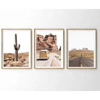 Wüste Wandkunst , Southwestern Print 3Er Set Arizona Desert Boho Reiseposter Western Wall Art Gallery Prints-S119 von StellaPosterPrint