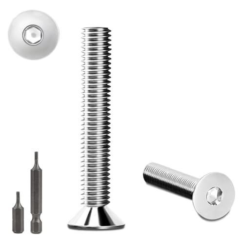 150 Stk senkkopfschrauben edelstahl M3X12mm Innensechskant M3 edelstahlschrauben Senkkopf Schrauben mit 2 Stk Sechskant Schrauberkopf Steckdose Gewindeschrauben Senkschraube DIN 7991/ISO 10642(Silber) von Stellarill