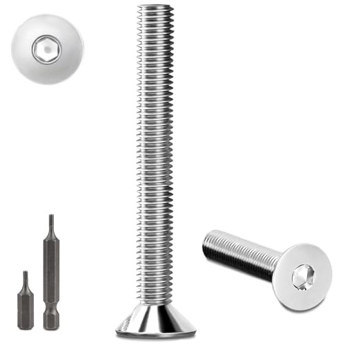 150 Stk senkkopfschrauben edelstahl M3X30mm Innensechskant M3 edelstahlschrauben Senkkopf Schrauben mit 2 Stk Sechskant Schrauberkopf Steckdose Gewindeschrauben Senkschraube DIN 7991/ISO 10642(Silber) von Stellarill