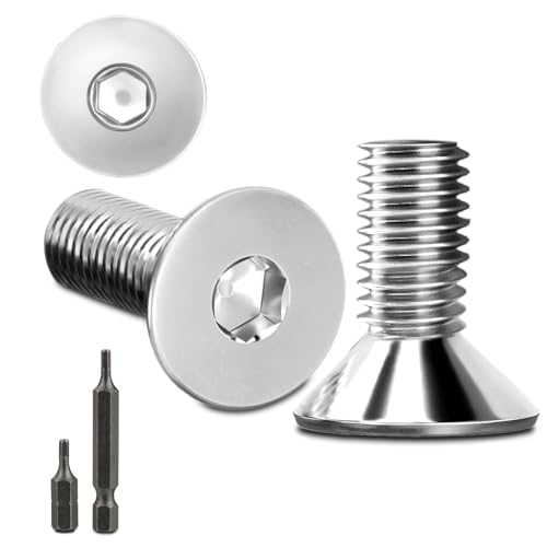 150 Stk senkkopfschrauben edelstahl M4X8mm Innensechskant M4 edelstahlschrauben Senkkopf Schrauben Steckdose Gewindeschrauben Senkschraube DIN 7991/ISO 10642 mit 2 Stk Sechskant Schrauberkopf (Silber) 150 Stk senkkopfschrauben edelstahl M4X8mm Innensechskant M4 edelstahlschrauben Senkkopf Schrauben Steckdose Gewindeschrauben Senkschraube DIN 7991/ISO 10642 mit 2 Stk Sechskant Schrauberkopf (Silber) von Stellarill