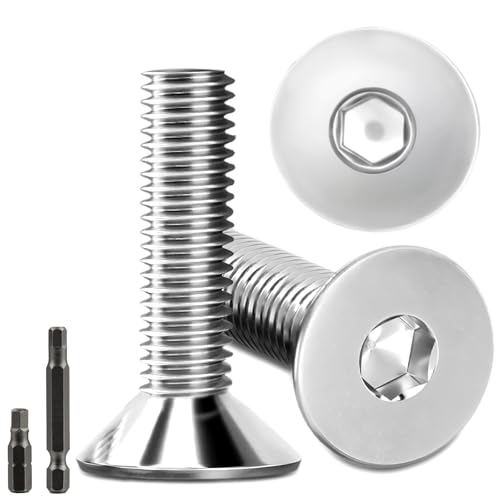 20 Stk senkkopfschrauben edelstahl M8X30mm Innensechskant M8 edelstahlschrauben DIN 7991/ISO 10642 Senkkopf Schrauben Steckdose Gewindeschrauben Senkschraube mit 2 Stk Sechskant Schrauberkopf (Silber) 20 Stk senkkopfschrauben edelstahl M8X30mm Innensechskant M8 edelstahlschrauben DIN 7991/ISO 10642 Senkkopf Schrauben Steckdose Gewindeschrauben Senkschraube mit 2 Stk Sechskant Schrauberkopf (Silber) von Stellarill
