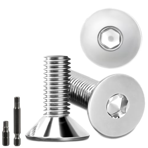 40 Stk senkkopfschrauben edelstahl M8X20mm Innensechskant M8 edelstahlschrauben DIN 7991/ISO 10642 Senkkopf Schrauben Steckdose Gewindeschrauben Senkschraube mit 2 Stk Sechskant Schrauberkopf (Silber) 40 Stk senkkopfschrauben edelstahl M8X20mm Innensechskant M8 edelstahlschrauben DIN 7991/ISO 10642 Senkkopf Schrauben Steckdose Gewindeschrauben Senkschraube mit 2 Stk Sechskant Schrauberkopf (Silber) von Stellarill