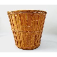 Retro Cane Pot Pflanzenhalter Original Recyceln Wiederverwendung Planter Basket Topfdeckel von StellasVintageRetro