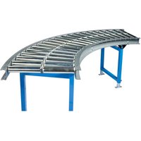 BLUME Schwerlast-Rollenbahn, Stahlrohrrollen, 90° Kurve, Bahnbreite 900 mm, Achsabstand 100 mm BLUME Schwerlast-Rollenbahn, Stahlrohrrollen, 90° Kurve, Bahnbreite 900 mm, Achsabstand 100 mm von BLUME
