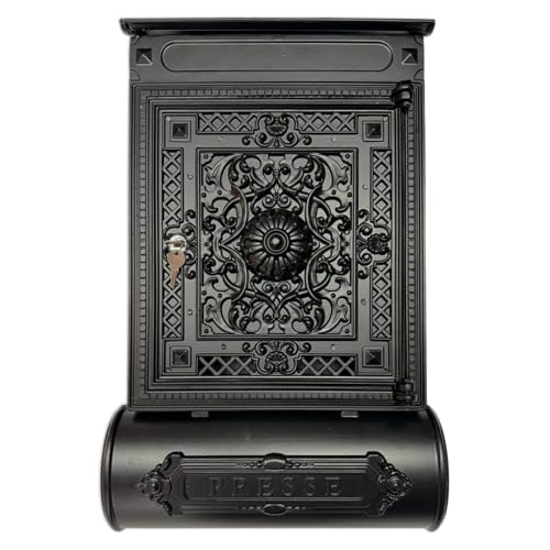 Stelling Vintage Briefkasten mit Zeitungsfach und Sichtfenster - Wetterfester Postkasten Anthrazit - Unikat Wandbriefkasten aus Aluminiumguss - Antike Briefkästen Retro (Schwarz- Matt) Stelling Vintage Briefkasten mit Zeitungsfach und Sichtfenster - Wetterfester Postkasten Anthrazit - Unikat Wandbriefkasten aus Aluminiumguss - Antike Briefkästen Retro (Schwarz- Matt) von Stelling