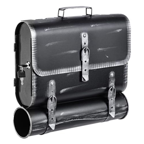 BRIEFKASTEN Handarbeit Antik Kupfer - Silber - Bronze - Gold Look Tasche Ranzen Zeitungsrolle Farbe: Schwarz-Silber | Entnahme: Links BRIEFKASTEN Handarbeit Antik Kupfer - Silber - Bronze - Gold Look Tasche Ranzen Zeitungsrolle Farbe: Schwarz-Silber | Entnahme: Links von Stelling