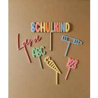 Set Schulkind Cake Topper/Einschulung Acryl Bunt Set Schulkind Cake Topper/Einschulung Acryl Bunt von Stellmichhin