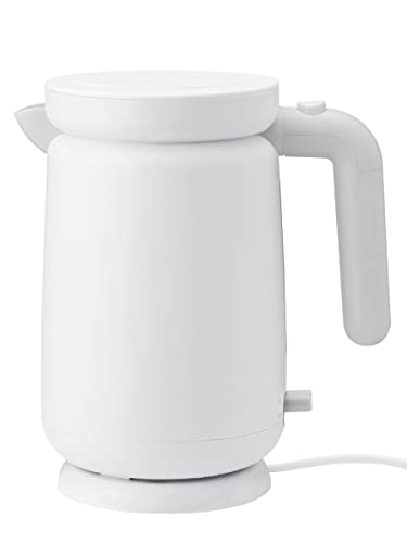 RIG-TIG Wasserkocher FOODIE - Schneller, energieeffizienter, elektrischer Kocher - Wasserkessel/Kaffeekanne/Teekanne - Mit Abschaltautomatik, herausnehmbarem Kalkfilter - 1500 W, 1 Liter, Weiß von Stelton