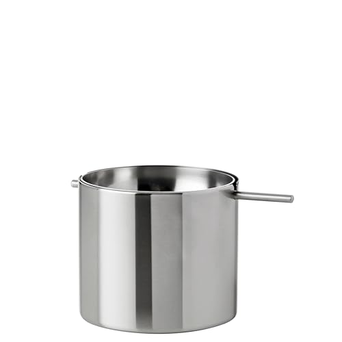 Stelton Arne Jacobsen Kipp-Aschenbecher - Cylinda-Line - Minimalistisches Skandinavisches Design - Edelstahl, 6,5 cm Höhe, von Stelton