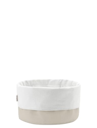 Stelton Brottasche - 100% OEKO-TEX Baumwolle - Faltbar - Maschinenwaschbar - Als Brotaufbewahrung oder als Tischbrotkorb vielseitig einsetzbar, Design von Klaus Rath, Sand/Weiß von Stelton