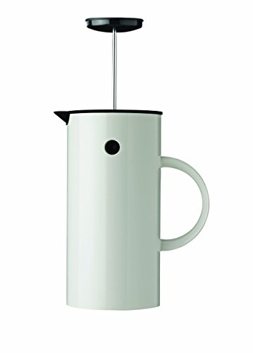 Stelton French Press EM77 - Französische Kaffeepresse, Kaffeemaschine, Isolierkanne, leicht zu öffnen & schließen - Spülmaschinenfeste Teile - Inkl. Messlöffel - 1 Liter (8 Tassen), Weiß von Stelton