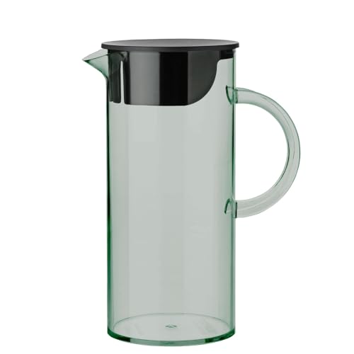 Stelton Wasserkanne EM77 - Kühlschrank-Kanne mit Deckel, Griff, Eiswürfelfilter - Moderne Karaffe - Kunststoffbehälter zum Servieren von Kaltgetränken, Fruchtsaft & Punsch - 1,5 Liter, Dusty Green von Stelton