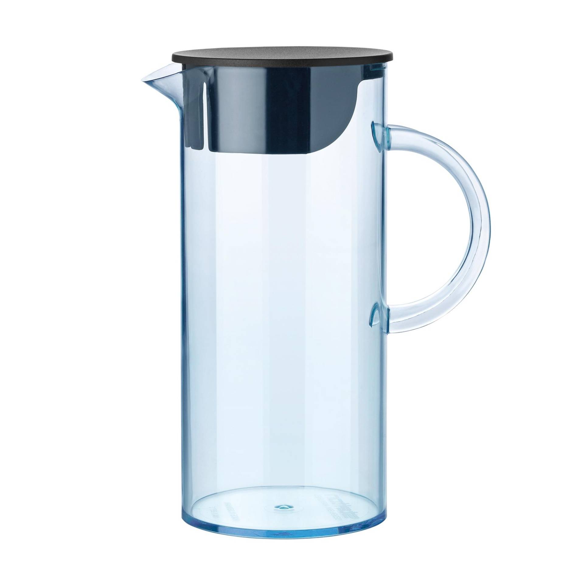 Stelton - EM Wasserkanne mit Deckel - blau/transparent/1.5L/BxH 18x22cm/Ø11cm von Stelton