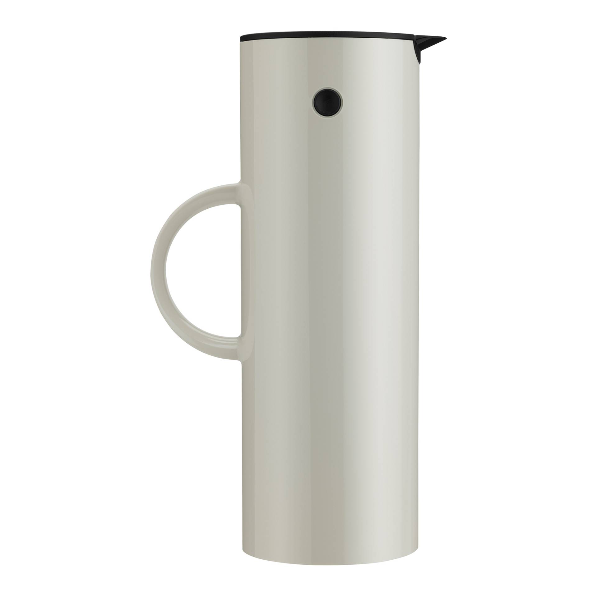 Stelton - EM77 Isolierkanne 1L - sand/glänzend/H x Ø 17x10,5cm/FDA-Zulassung/BPA- und Phthalatfrei/Kippverschluss/Glaseinsatz von Stelton