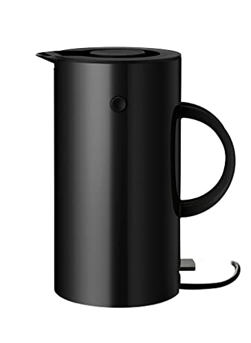 Stelton Wasserkocher EM77 - Elektrischer Kocher, Wasserkessel, Teekanne - Schnell kochend, niedriger Energieverbrauch, entnehmbarer Kalkfilter, Sicherheitsschalter - 1,5 Liter, Schwarz, EU-Stecker von Stelton