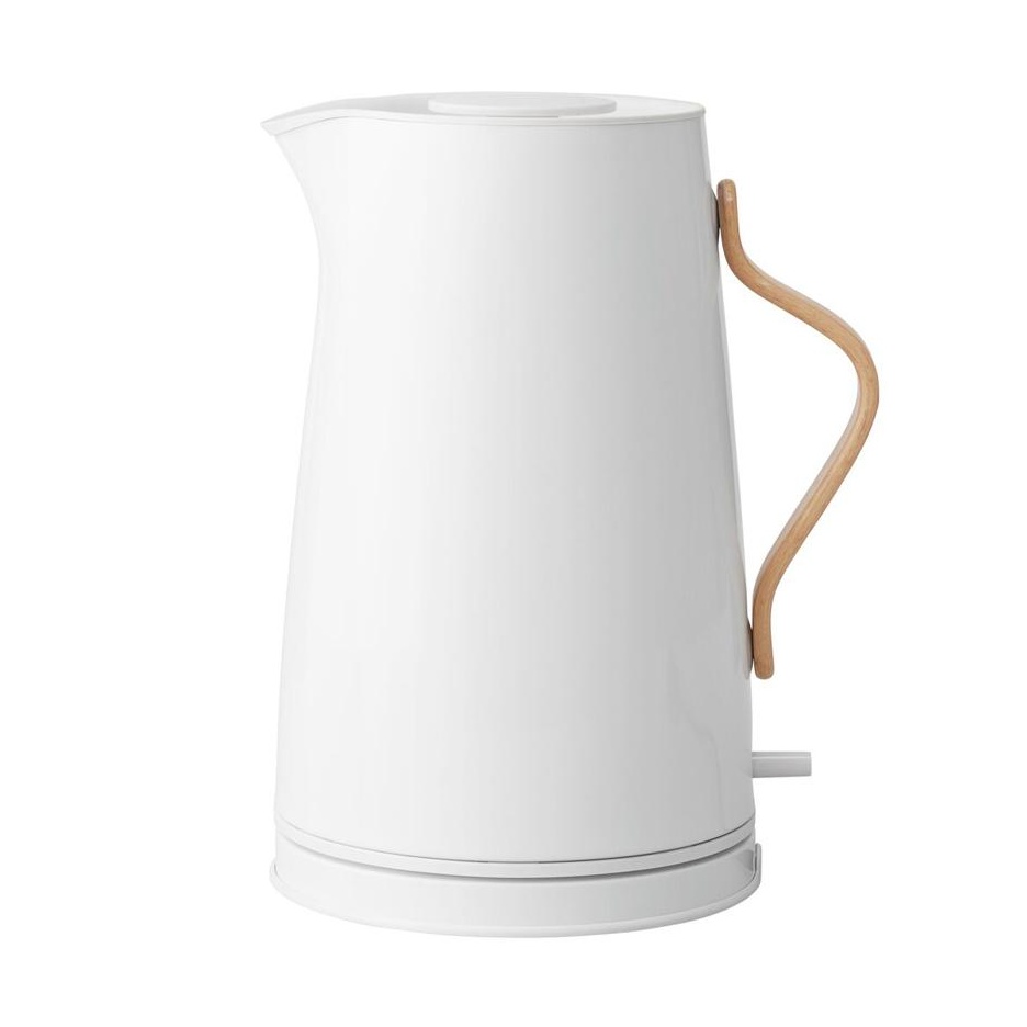 Stelton - Emma Wasserkocher 1,2L glänzend - kalkweiß/glänzend/LxBxH 20x16x26cm/220-240V/50-60Hz/1850-2200W/Buchenholzgriff/mit EU-Stecker von Stelton