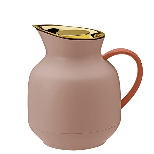 Stelton Isolierkanne Amphora - Teekanne, Thermoskanne, Thermosflasche - 1-Liter-Kunststoffkanne mit Thermo-Glaseinsatz - Zubehör für Haushalt, Küche, Esszimmer - Mattes Finish, Soft Peach von Stelton