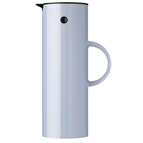 Stelton Isolierkanne EM77 - Doppelwandige Isolierkanne für heiße/kalte Getränke - Tee- & Kaffeekanne mit Glaseinsatz, Magnetverschluss, Schraubdeckel, Vintage-Design - 1 Liter, Wolkig von Stelton