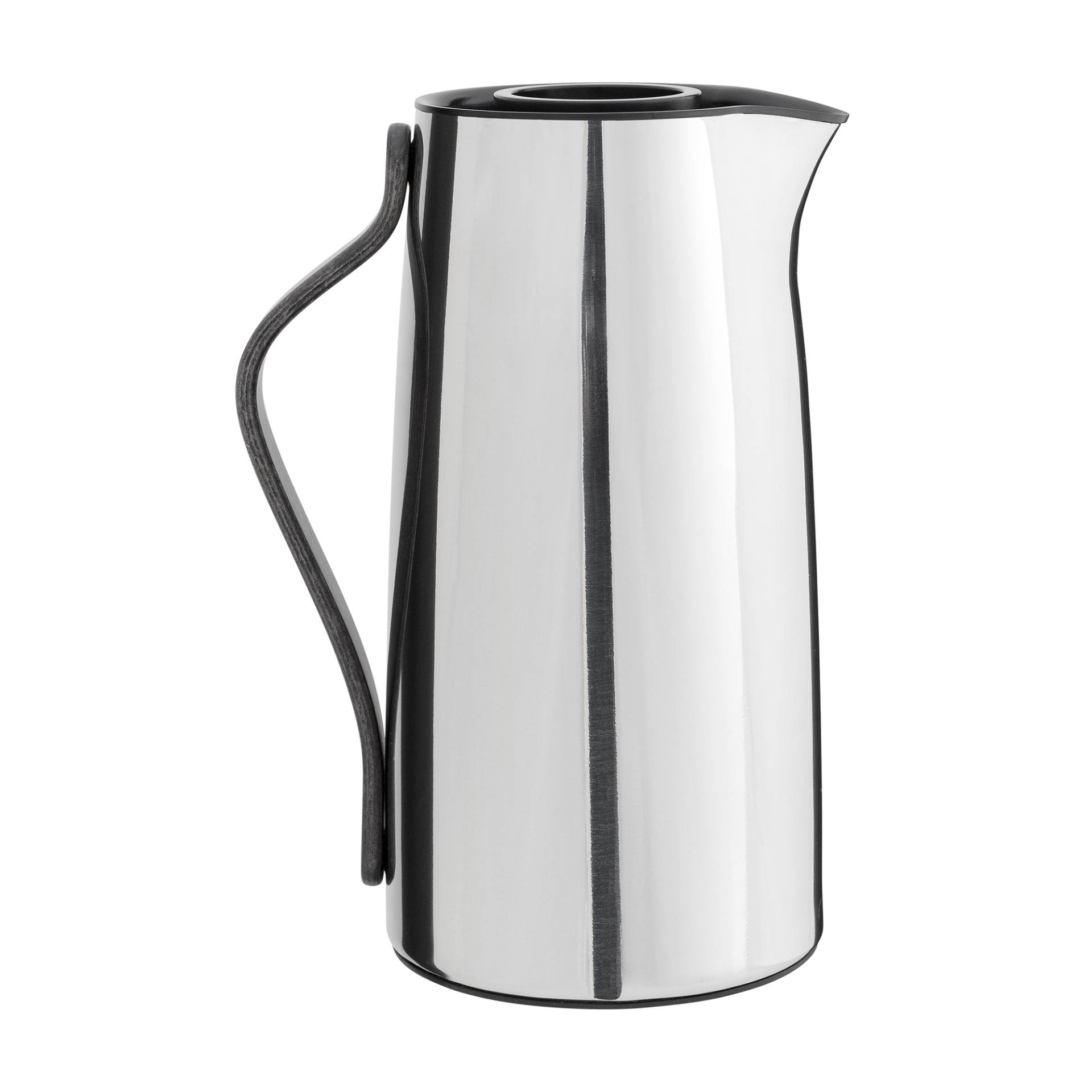 Stelton - Limited Edition Emma Kaffee Isolierkanne 1,2L glänzend - Edelstahl/Buche schwarz/glänzend/Buchenholzgriff/LxBxH 17x13x24,5cm/nicht spülmasch von Stelton