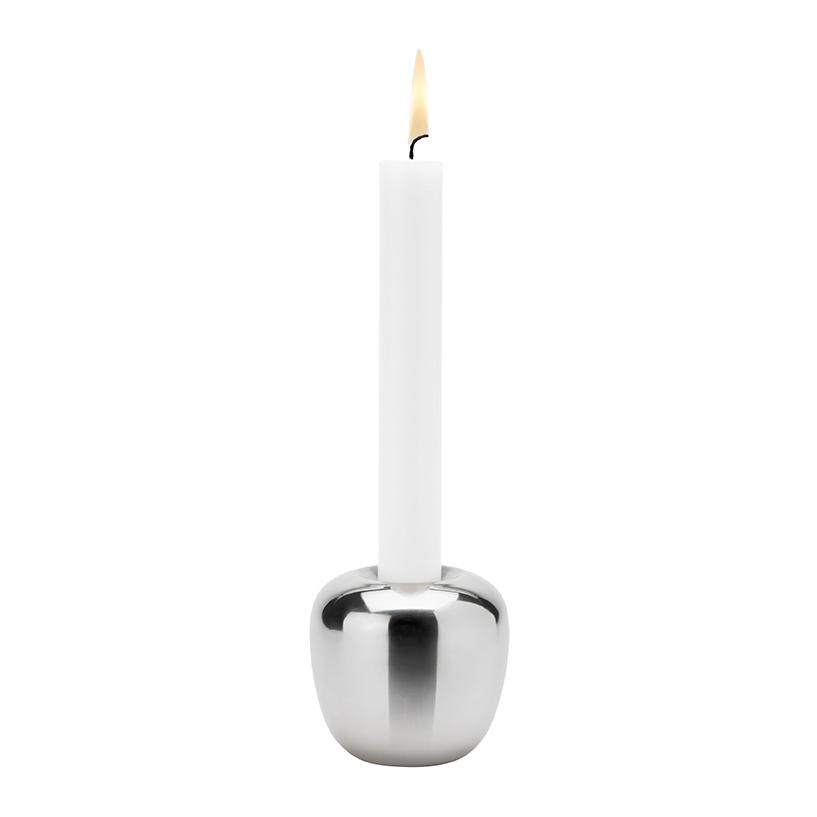 Stelton - Ora Kerzenständer Edelstahl - edelstahl/ohne Kerze/H 7cm/Ø 7,4cm/nicht spülmaschinenfest von Stelton