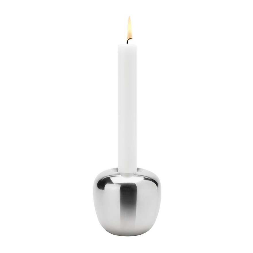 Stelton - Ora Kerzenständer Edelstahl - edelstahl/ohne Kerze/H 8cm/Ø 8,5cm/nicht spülmaschinenfest von Stelton