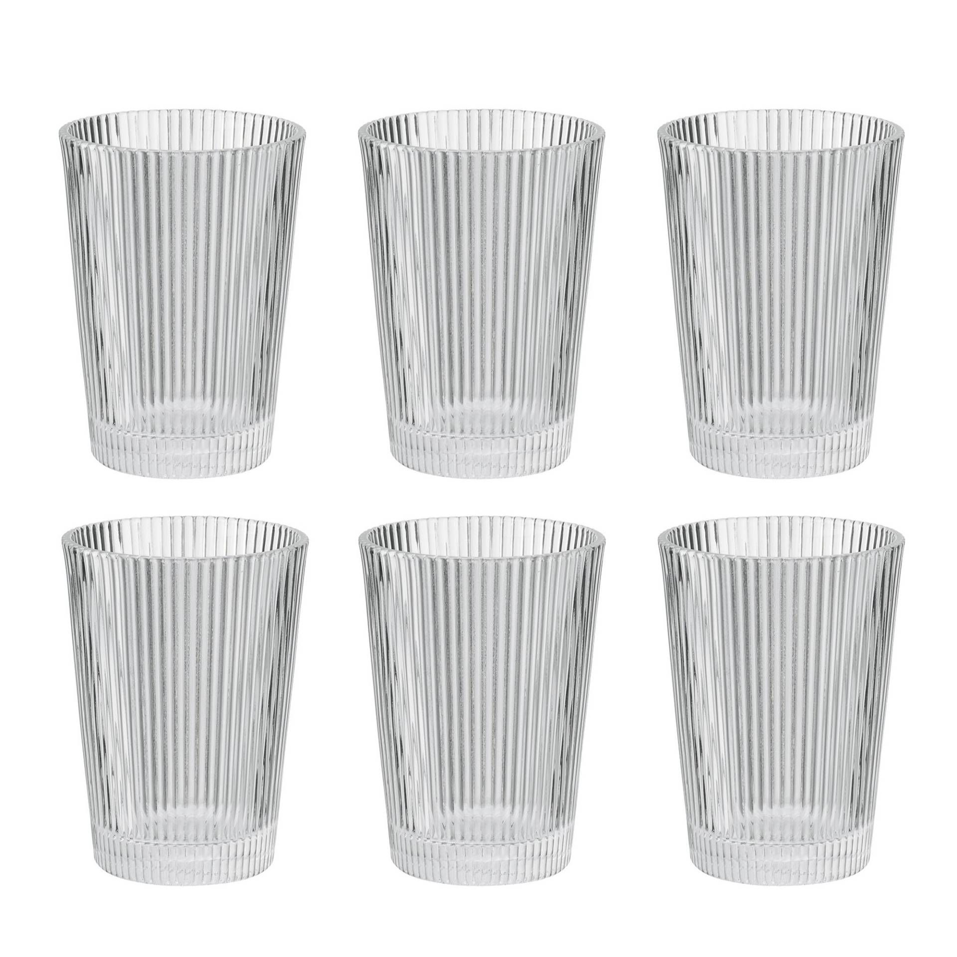 Stelton - Pilastro Trinkglas 6er Set - transparent/H x Ø 11x8cm/0,33L von Stelton