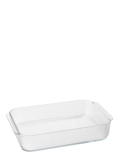 Stelton Pilastro geriffelte Ofenfeste Glasschale - Auflaufform für Lasagne, Gratin, Gebäck - Transparent - Spülmaschinenfest - L 33.1 cm von Stelton