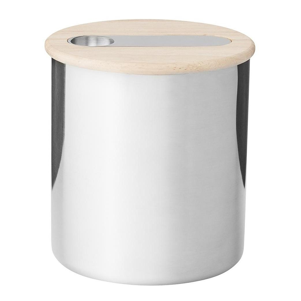 Stelton - Scoop Teedose mit Löffel - edelstahl/glänzend/Ø 12cm x H: 13cm von Stelton