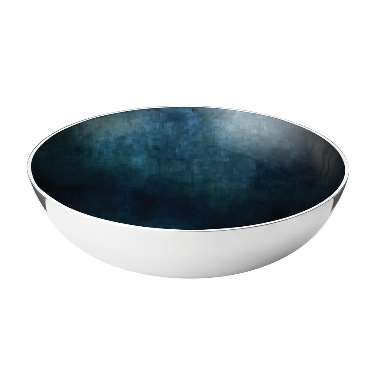 Stelton - Stockholm Horizon Schale Ø 40cm - weiß/blau/außen verspiegelt/Emaille von Stelton