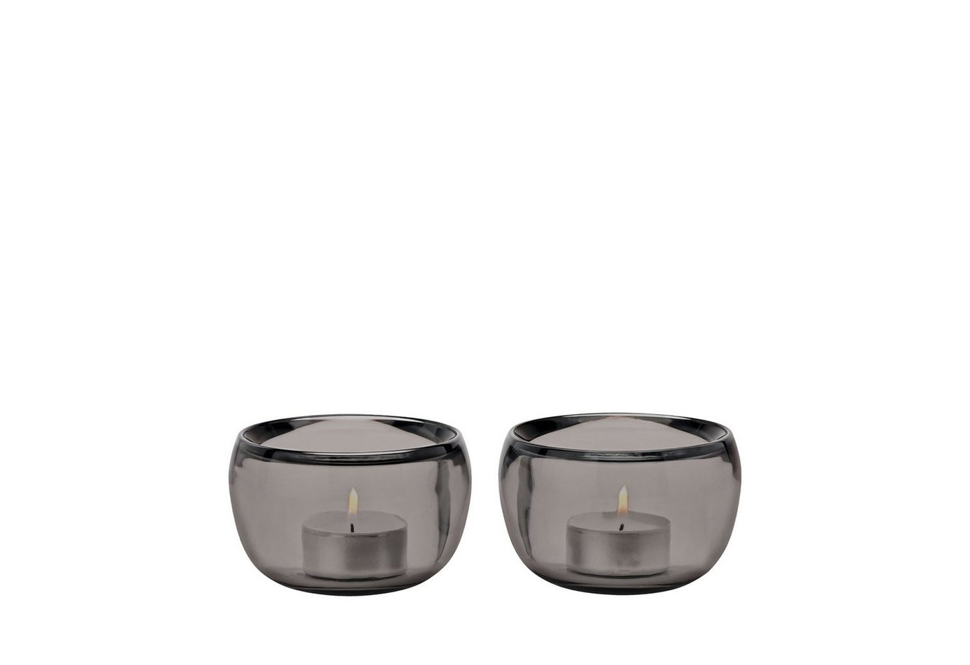 Stelton Teelichthalter stelton ORA Teelichthalter smoke 2 Stück, ORA Glas smoke von Stelton
