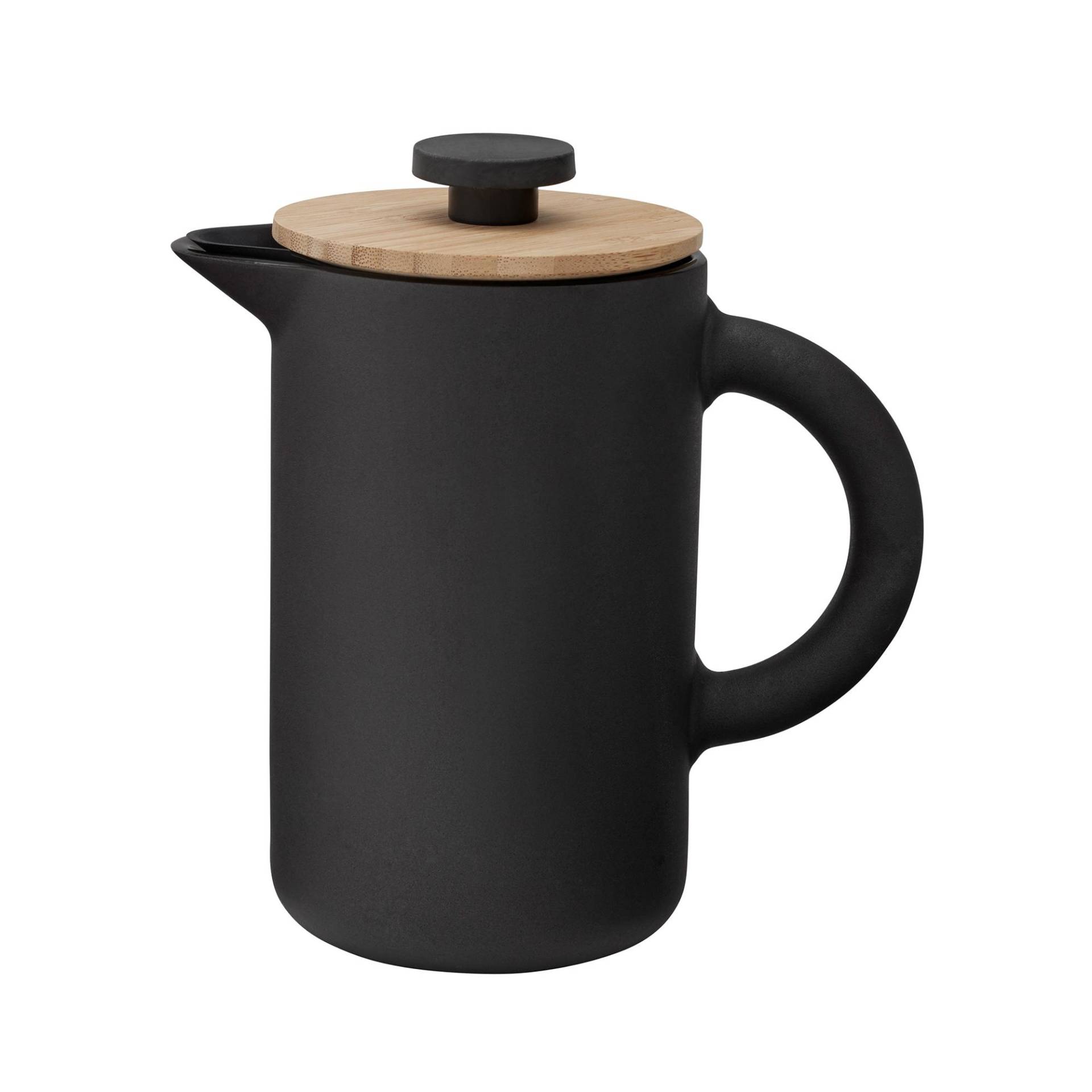 Stelton - Theo Pressfilterkanne 0,8L - schwarz/matt/mit Bambusdeckel von Stelton