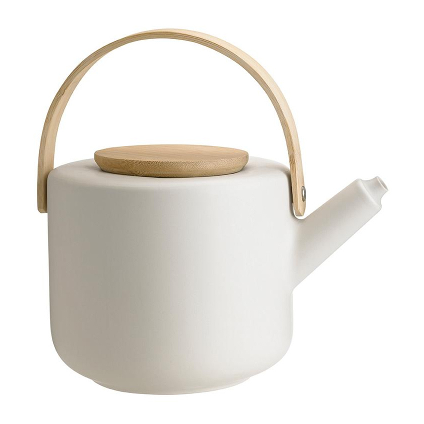 Stelton - Theo Teekanne 1,25L - sand/Deckel und Griff aus Bambus/H 16cm/Ø 22cm von Stelton