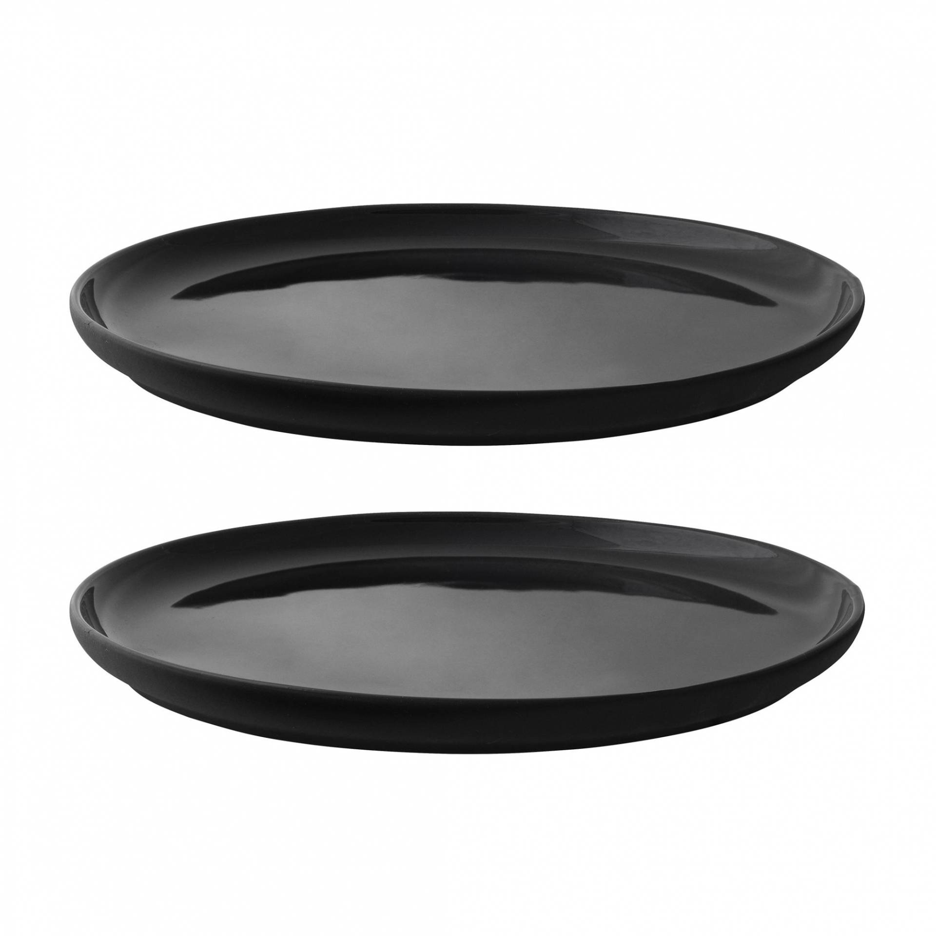 Stelton - Theo Teller 2er Set - schwarz/H 2cm/Ø 22cm von Stelton