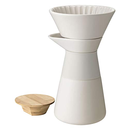 Stelton Kaffeefilterkanne, Stein, Sand, H 23,5cm/Ø 14cm/0,6L/Griff aus Silikon von Stelton