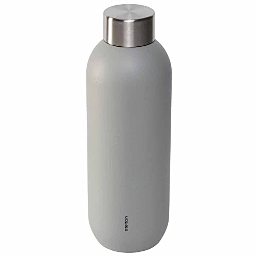 Stelton Thermosflasche Keep Cool - Thermo-Trinkflasche - Doppelwandige Isolierkanne - Moderner Design-Thermobecher für Wasser, heiße & kalte Getränke, Kaffee, Tee - 0,6 Liter,Hellgrau von Stelton