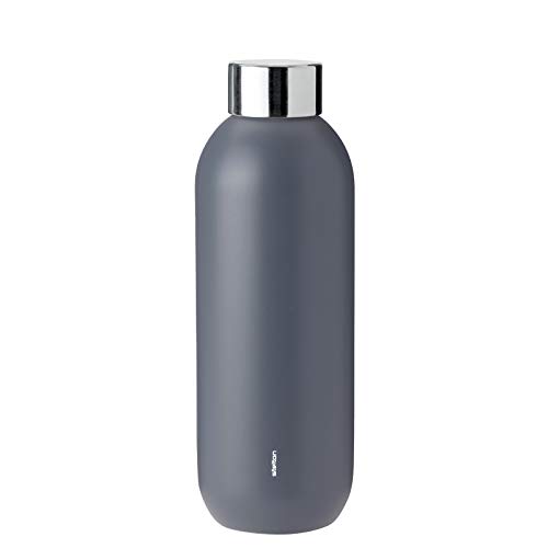 Stelton Thermosflasche Keep Cool - Thermo-Trinkflasche - Doppelwandige Isolierkanne - Moderner Design-Thermobecher für Wasser, heiße & kalte Getränke, Kaffee, Tee - 0,6 Liter, Granitgrau von Stelton