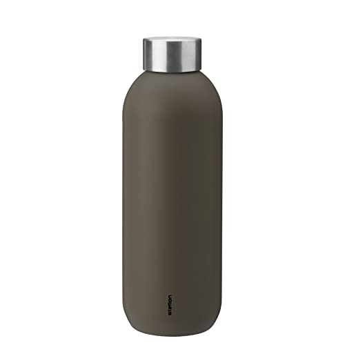 Stelton Thermosflasche Keep Cool - Thermo-Trinkflasche - Doppelwandige Isolierflasche - Moderner Design-Thermobecher für Wasser, heiße & kalte Getränke, Kaffee, Tee - 0,6 Liter, Soft Bark von Stelton