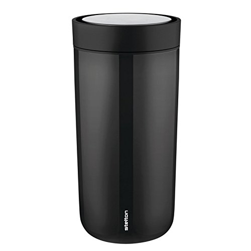 Stelton To Go Click, 0.34 l. -steel black Tassen-& Untertassensets, Edelstahl, 9 x 9 x 18 cm von Stelton