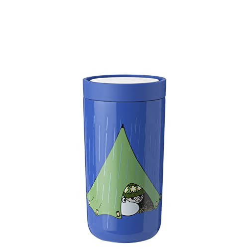 Stelton To-Go Click - Thermobecher, doppelwandige Isolierflasche - Rostfreier, auslaufsicherer Kaffeebecher/Teebecher mit Smart-Click-Deckel - Heiße & kalte Getränke - 0,2 Liter, Moomin Camping von Stelton