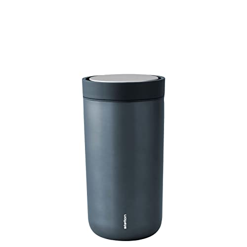 Stelton To-Go Click - Thermobecher, doppelwandige Isolierflasche - Rostfreier, auslaufsicherer Kaffeebecher/Teebecher mit Smart-Click-Deckel - Heiße & kalte Getränke - 0,2 Liter, blau-metallic… von Stelton