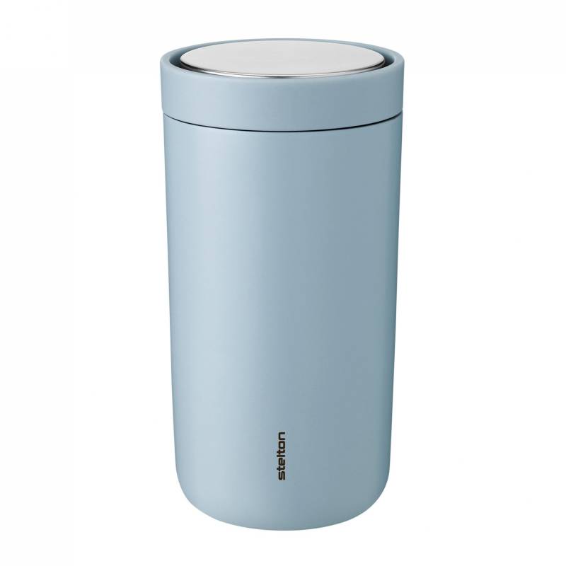 Stelton - To Go Click Thermobecher 0,2L - soft cloud/pulverbeschichtet/H x Ø 14x7cm/Smart-Click Funktion/360° Position von Stelton