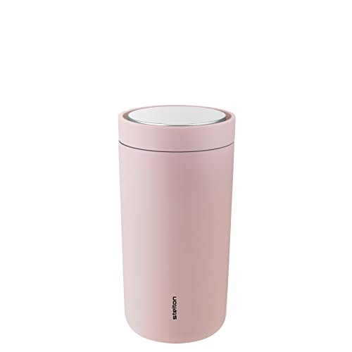 Stelton To-Go Click - Thermobecher, doppelwandige Isolierflasche - Rostfreier, auslaufsicherer Kaffeebecher/Teebecher mit Smart-Click-Deckel - Heiße & kalte Getränke - 0,2 Liter, Rosé von Stelton