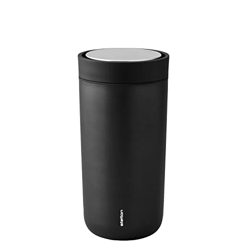 Stelton To-Go Click - Thermobecher, doppelwandige Isolierflasche - Rostfreier, auslaufsicherer Kaffeebecher/Teebecher mit Smart-Click-Deckel - Heiße & kalte Getränke - 0,4 Liter, Farbe: soft rust von Stelton