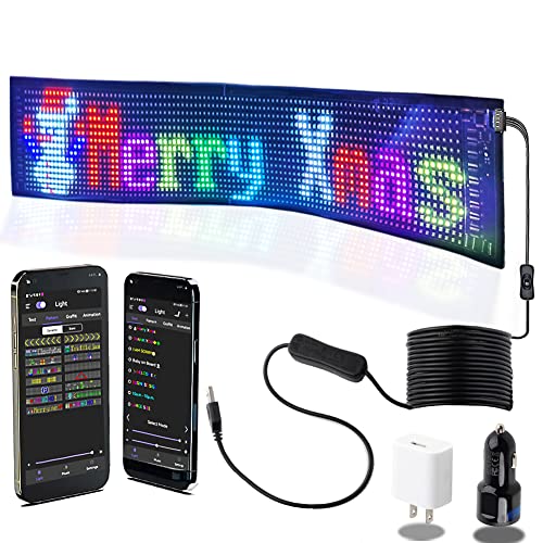 27x5 Inch Large Car Scrolling Display, APP-Controlled Flexible Programmable Sign, Custom Text/Animation for Storefront & Auto Window Advertising 27x5 Inch Large Car Scrolling Display, APP-Controlled Flexible Programmable Sign, Custom Text/Animation for Storefront & Auto Window Advertising von Stemedu