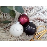Personalisierte Weihnachtskugeln I Riesen Farbwahl Glas Christbaumkugeln Weihnachtsgeschenk Weihnachtsdeko von Stempellotta