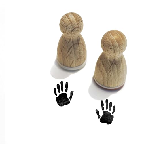Stemplino® 2er Set Hand - Holzstempel Wichtelhand Links und Rechts - Wichtelzubehör Wichtel Spuren (12mm) F81+F82 von Stemplino