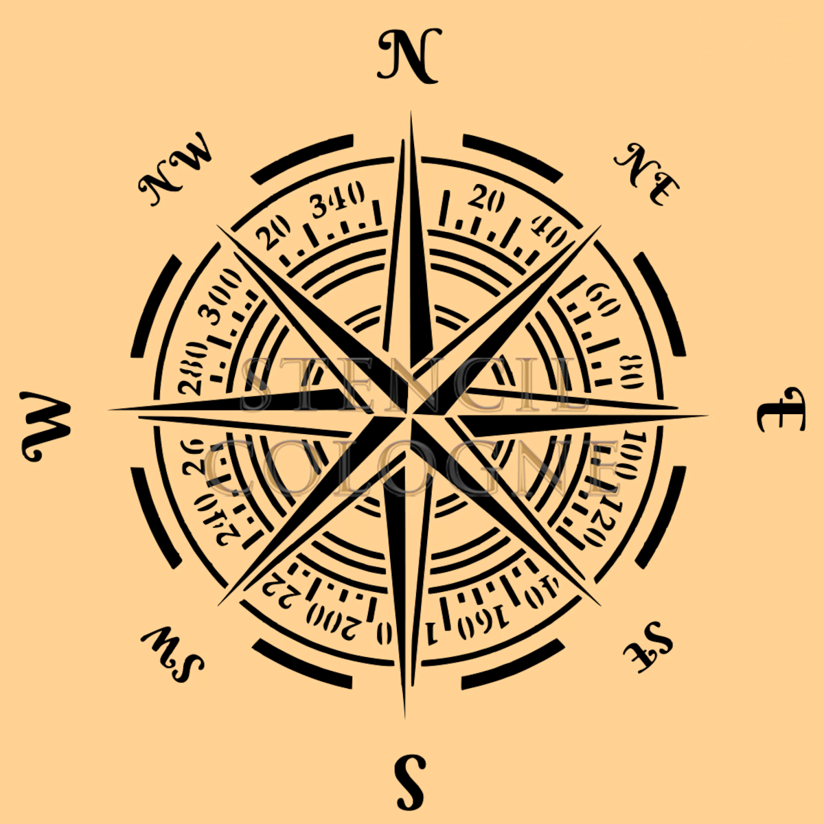 Schablone Kompass von Stencil Cologne