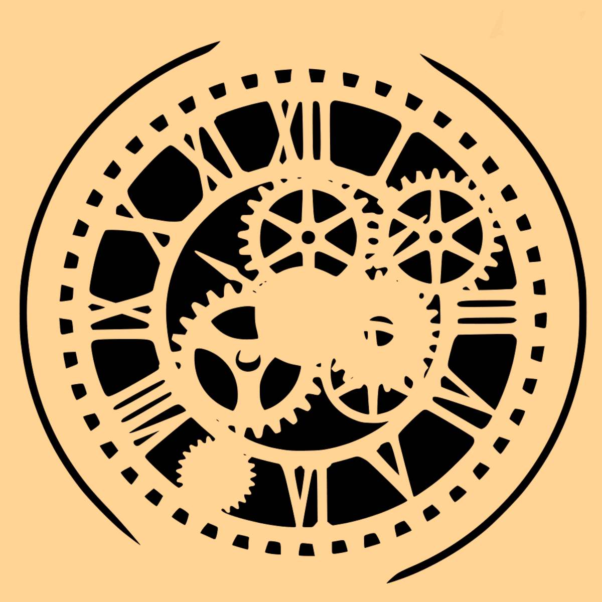 Schablone Uhr von Stencil Cologne